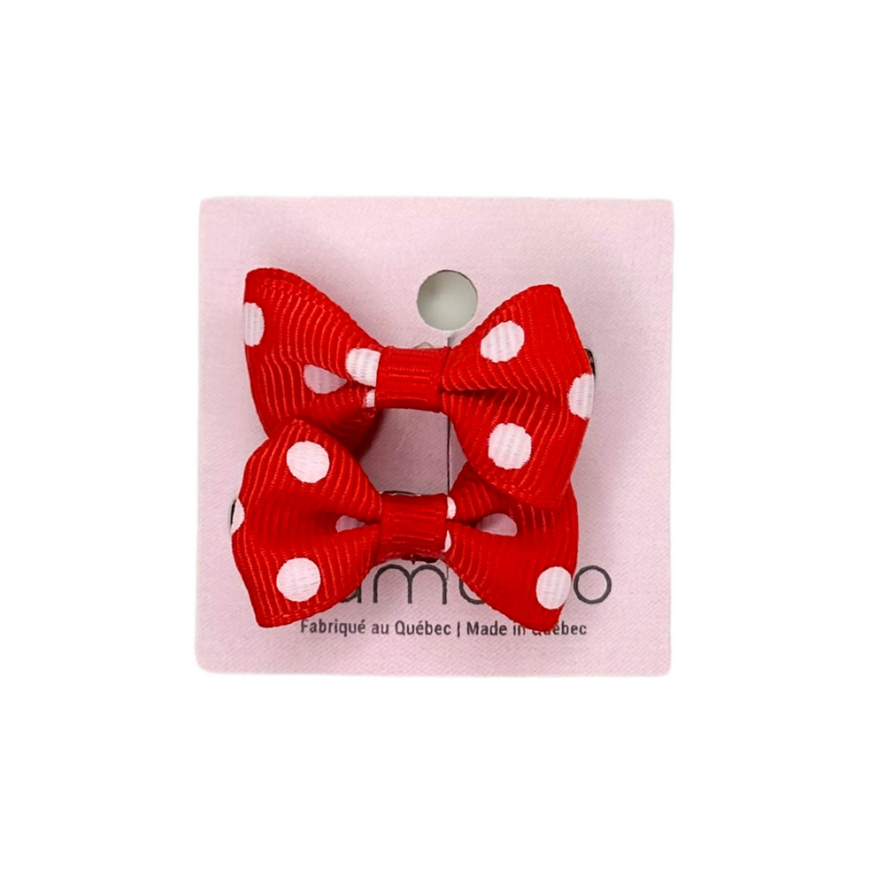 Bambino - Barette croco boucle avec petit pois-Accessoires de coloration||Hair Color Accessories-BALUCHON-Rouge-Gisèle produits de beauté