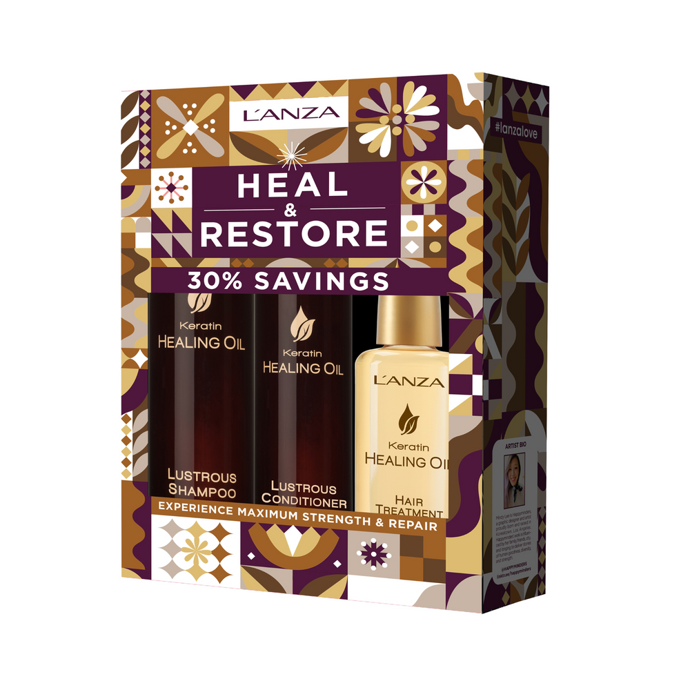 L'ANZA_Coffret (Trio) - Healing Keratin Oil Heal & Restore_Version de cette année-_Gisèle produits de beauté