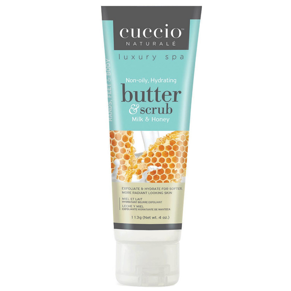 Beurre exfoliant-Corps||Body-CUCCIO-4oz-Miel & lait-Gisèle produits de beauté