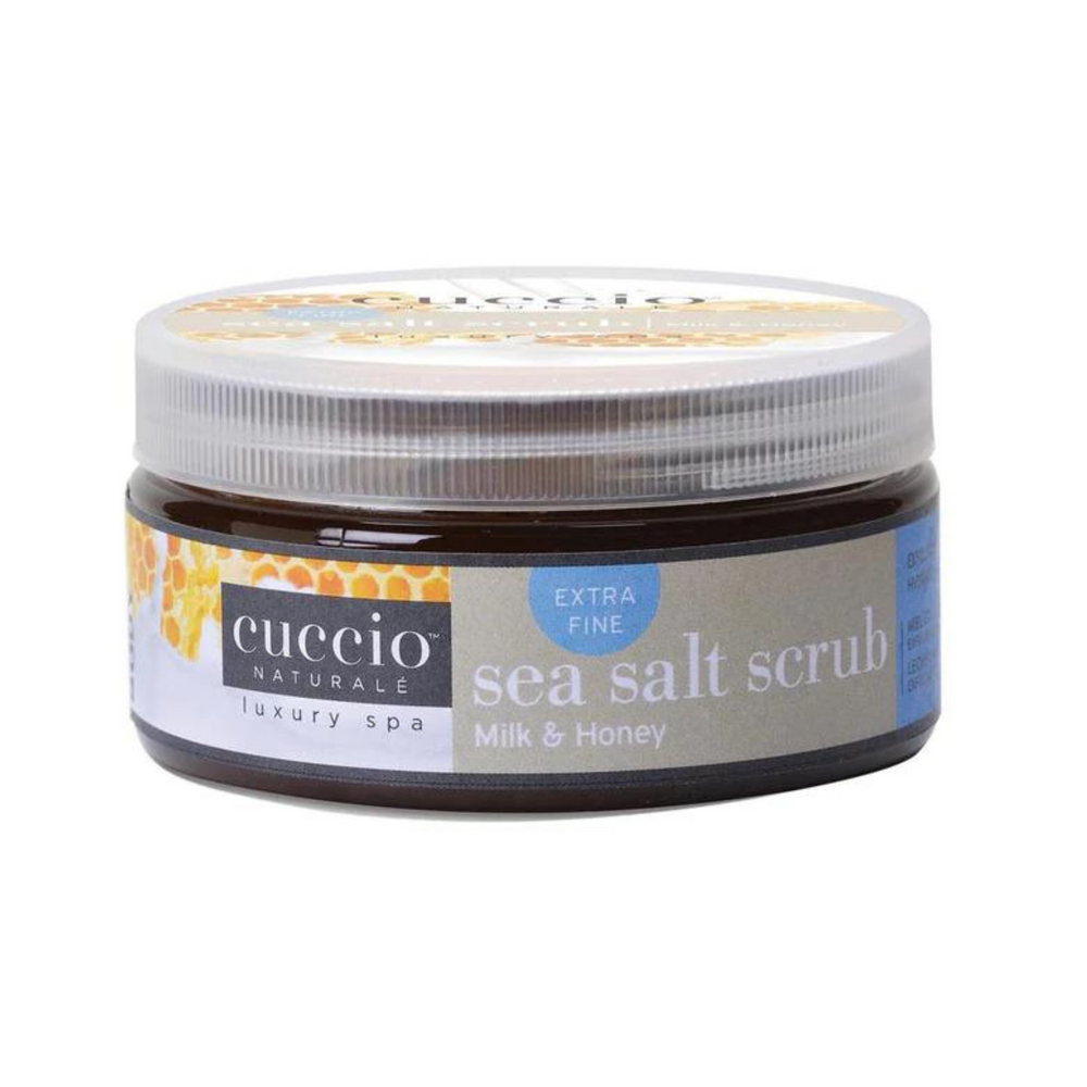 Exfoliant sels de mer fin-Corps||Body-CUCCIO-8oz-Miel & lait-Gisèle produits de beauté