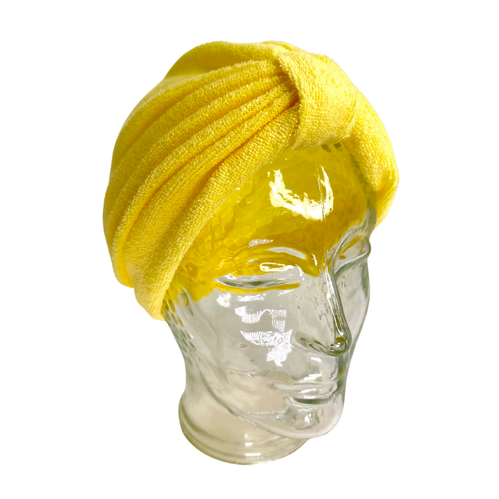 Bonnet Serviette-Bandeaux et foulards||Headbands and head scarves-FIRST LADY-Jaune-Gisèle produits de beauté