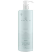 Bouteille bleu pâle de Paul Mitchell Awapuhi Wild Ginger Cream Rinse 1L: revitalisant réparateur pour cheveux secs, abîmés et colorés, infusé de KeraTriplex.