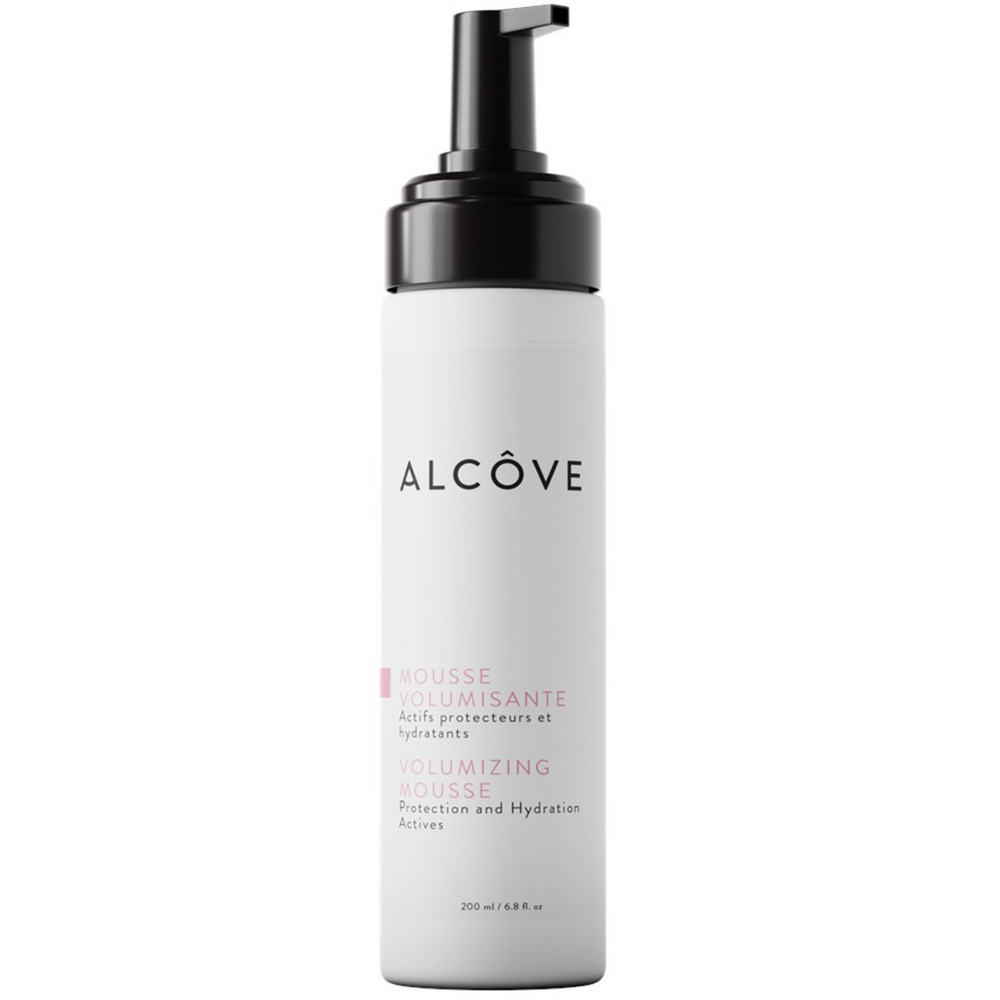 Alcove Mousse volumisante, format 200ml, actifs protecteurs et hydratants.