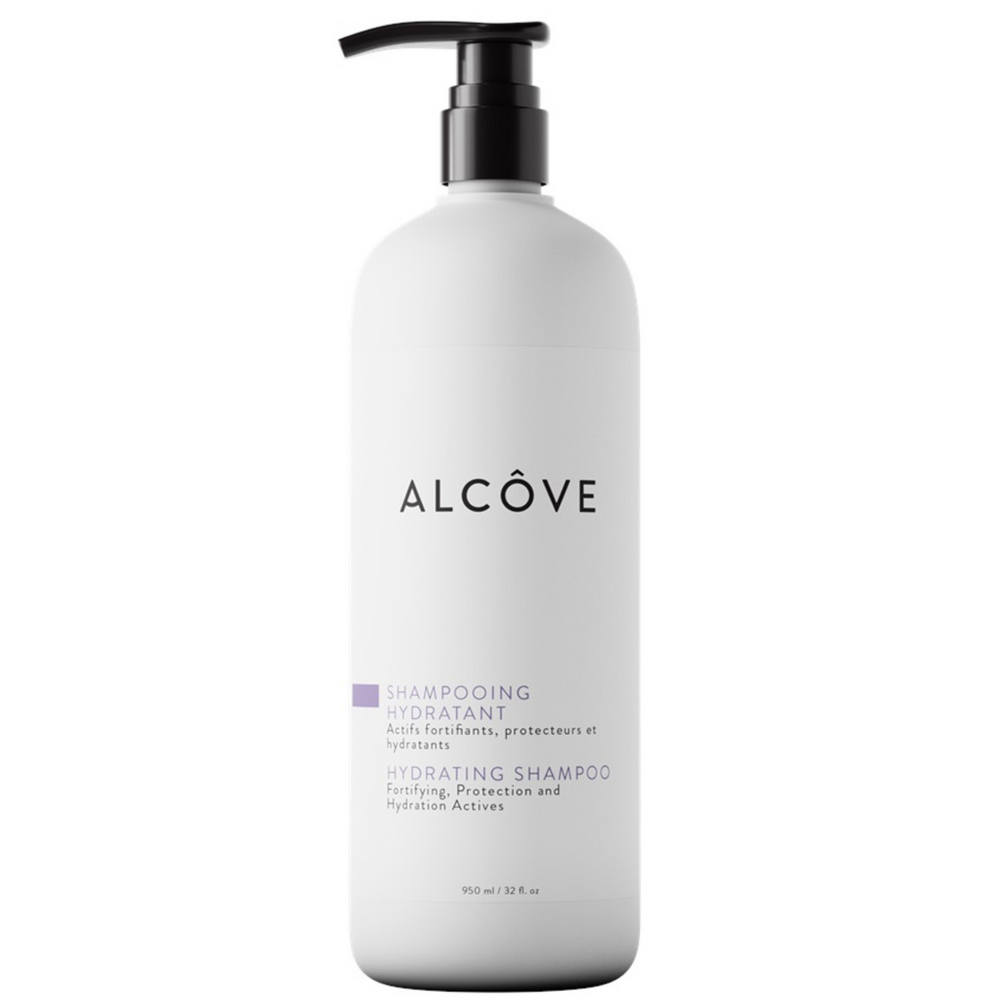 Alcove Shampooing hydratant, format 950ml, actifs fortifiants, protecteurs et hydratants.