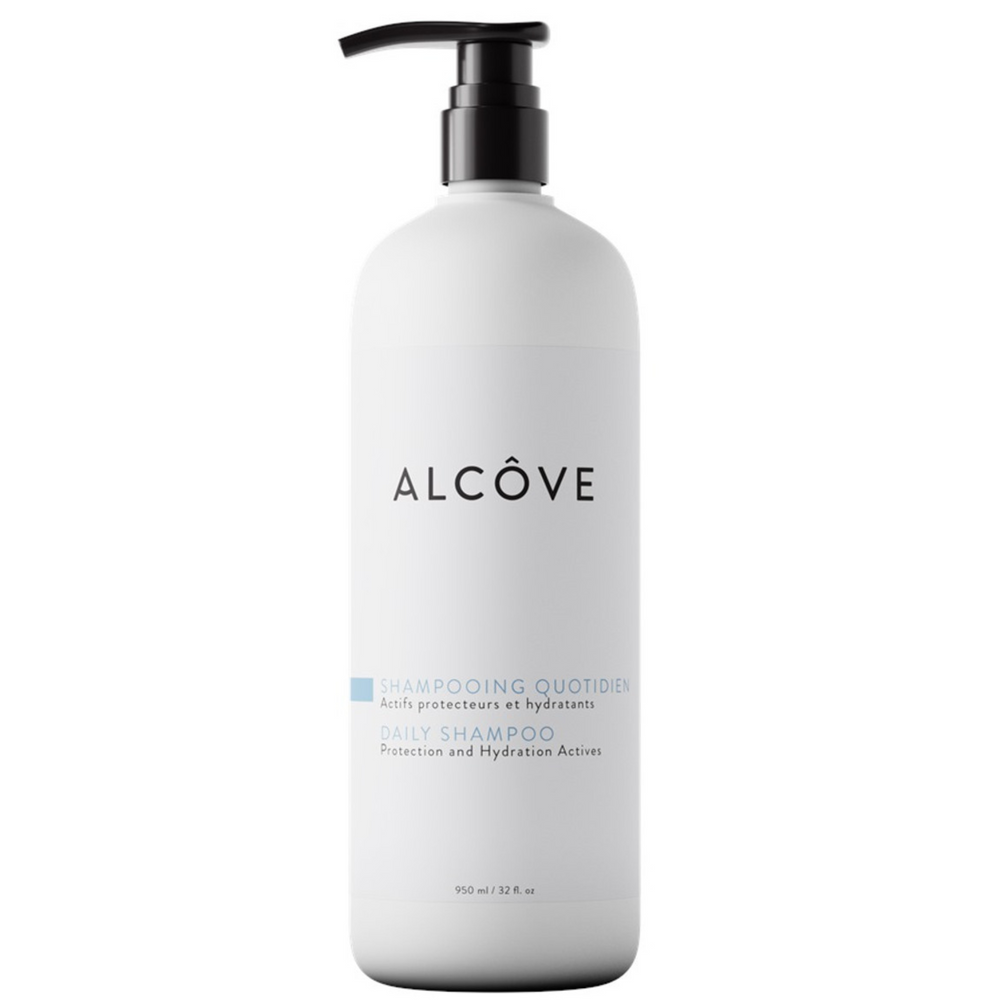 Alcove Shampooing quotidien, format 950ml, actifs protecteurs et hydratants.