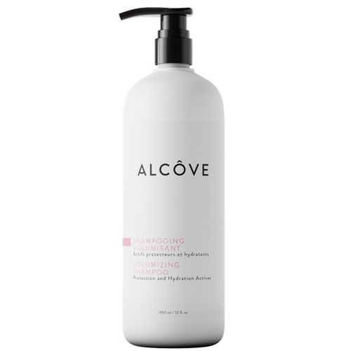 Alcove Shampooing volumisant, format 950ml, actifs protecteurs et hydratants.