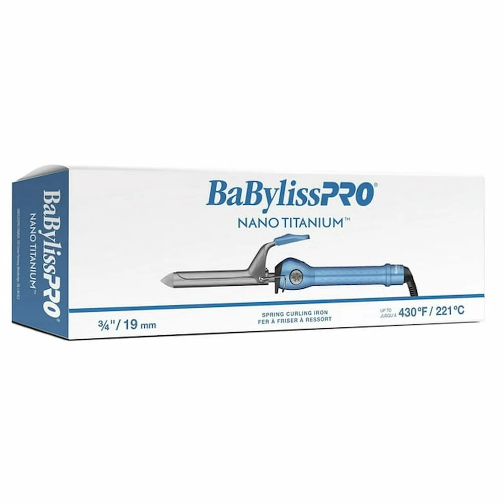 BABYLISS PRO_Nano-Titane & Céramique - Fer à friser ressort_3/4 po-Bleu_Gisèle produits de beauté