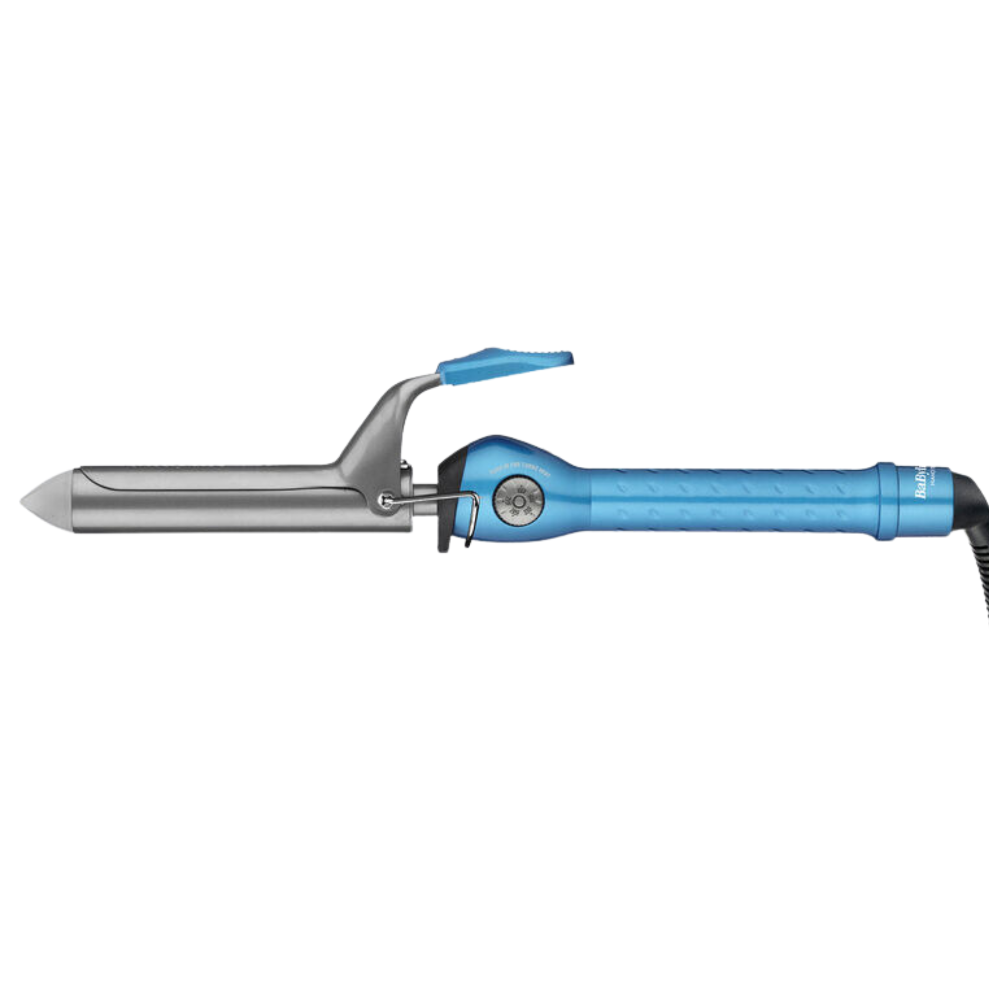 Fer à friser à ressort BaBylissPRO Nano Titanium bleu de 1 pouce atteignant une température de 450°F.
