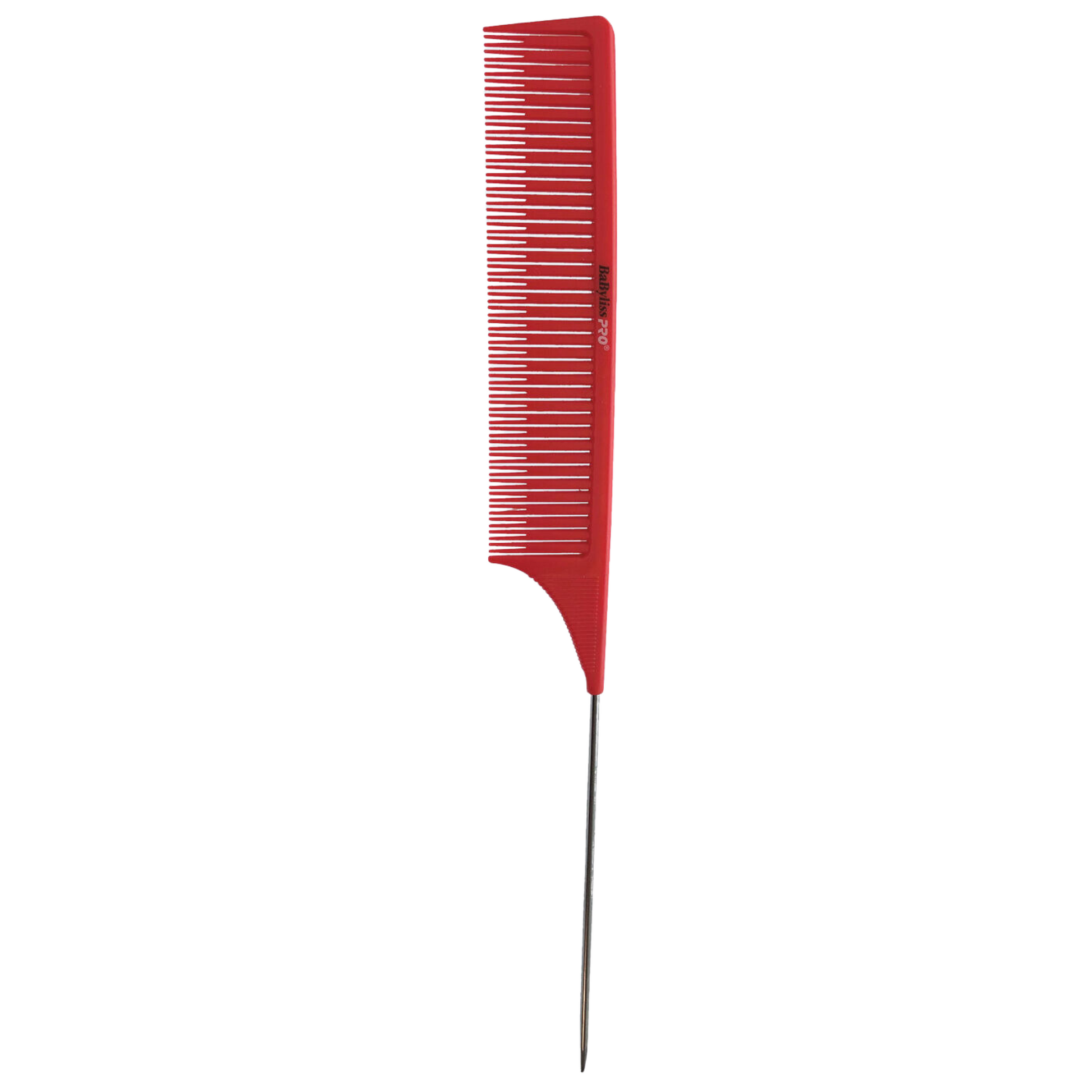 BABYLISS PRO_Peigne pour coloration avec tige en métal_10 po-Rouge_Gisèle produits de beauté
