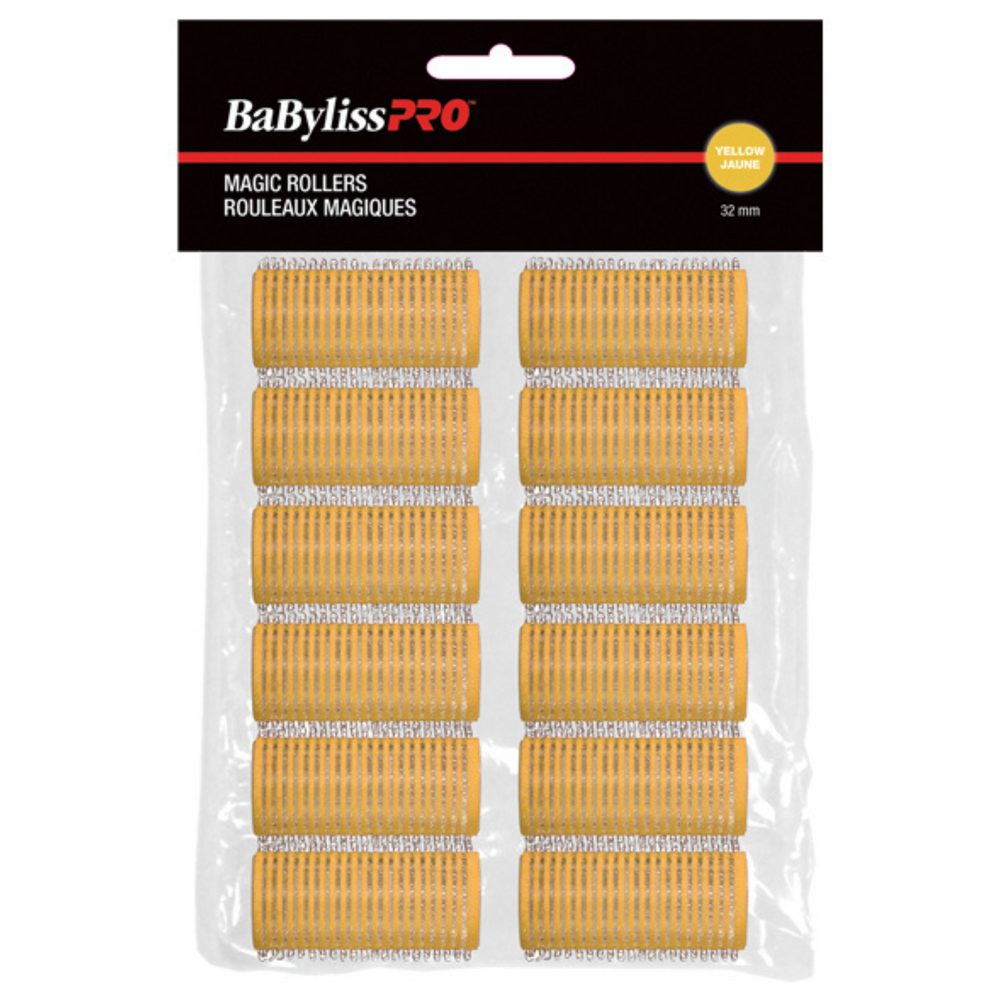 BABYLISS PRO_Rouleaux magiques autofixants_12pcs-Jaune(32mm)_Gisèle produits de beauté