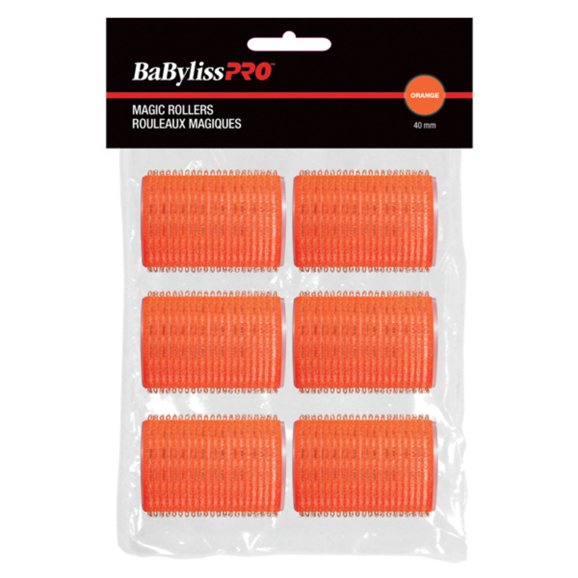 BABYLISS PRO_Rouleaux magiques autofixants_6pcs-Orange(40mm)_Gisèle produits de beauté