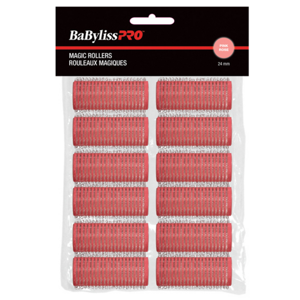 BABYLISS PRO_Rouleaux magiques autofixants_12pcs-Rose(24mm)_Gisèle produits de beauté