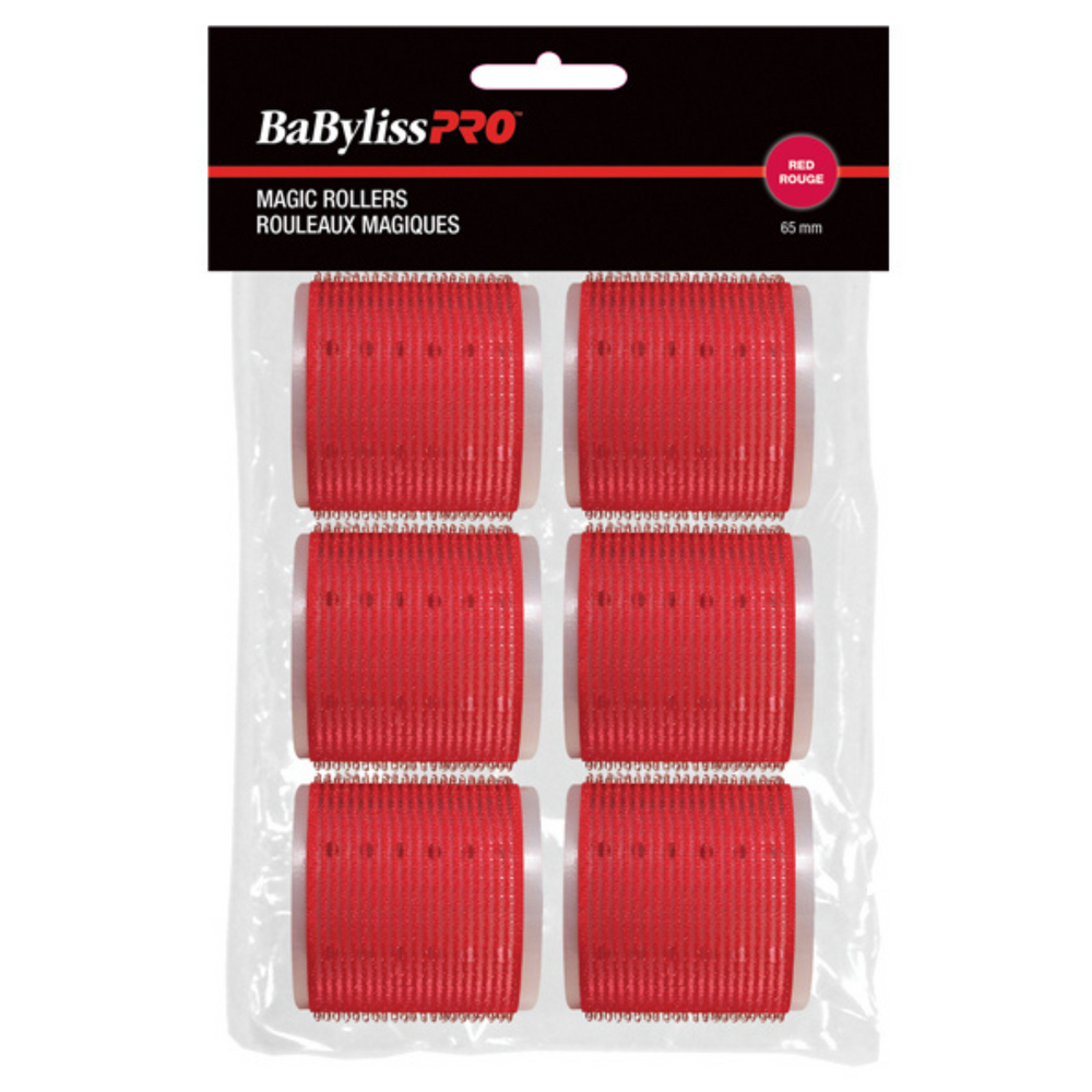 BABYLISS PRO_Rouleaux magiques autofixants_6pcs-Rouge(65mm)_Gisèle produits de beauté