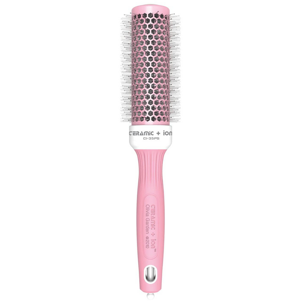 Collection Pastel - Brosse ronde rose pastel-Brosses rondes et thermiques||Thermal & Round Brushes-OLIVIA GARDEN-35mm-Gisèle produits de beauté