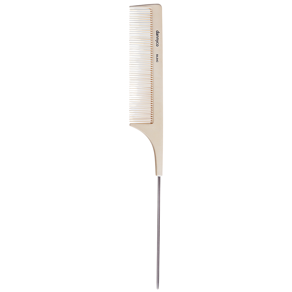 DANNYCO_Peigne à tige de métal en silicone à dents fines_Beige-_Gisèle produits de beauté