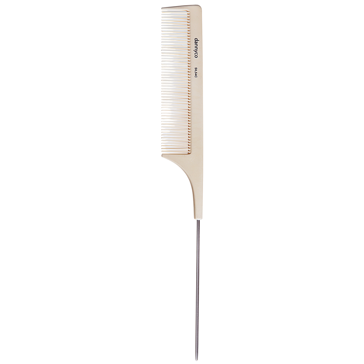 DANNYCO_Peigne à tige de métal en silicone à dents fines_Beige-_Gisèle produits de beauté