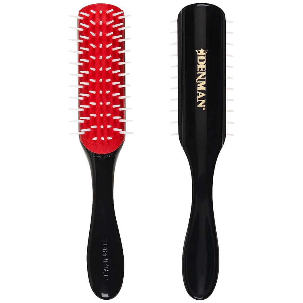 DENMAN_Brosse freeflow 7 rangées_D31-Noir & Rouge_Gisèle produits de beauté