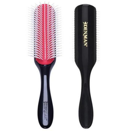 DENMAN_Brosse originale 9 rangées_DE-4C-Noir & Rouge_Gisèle produits de beauté