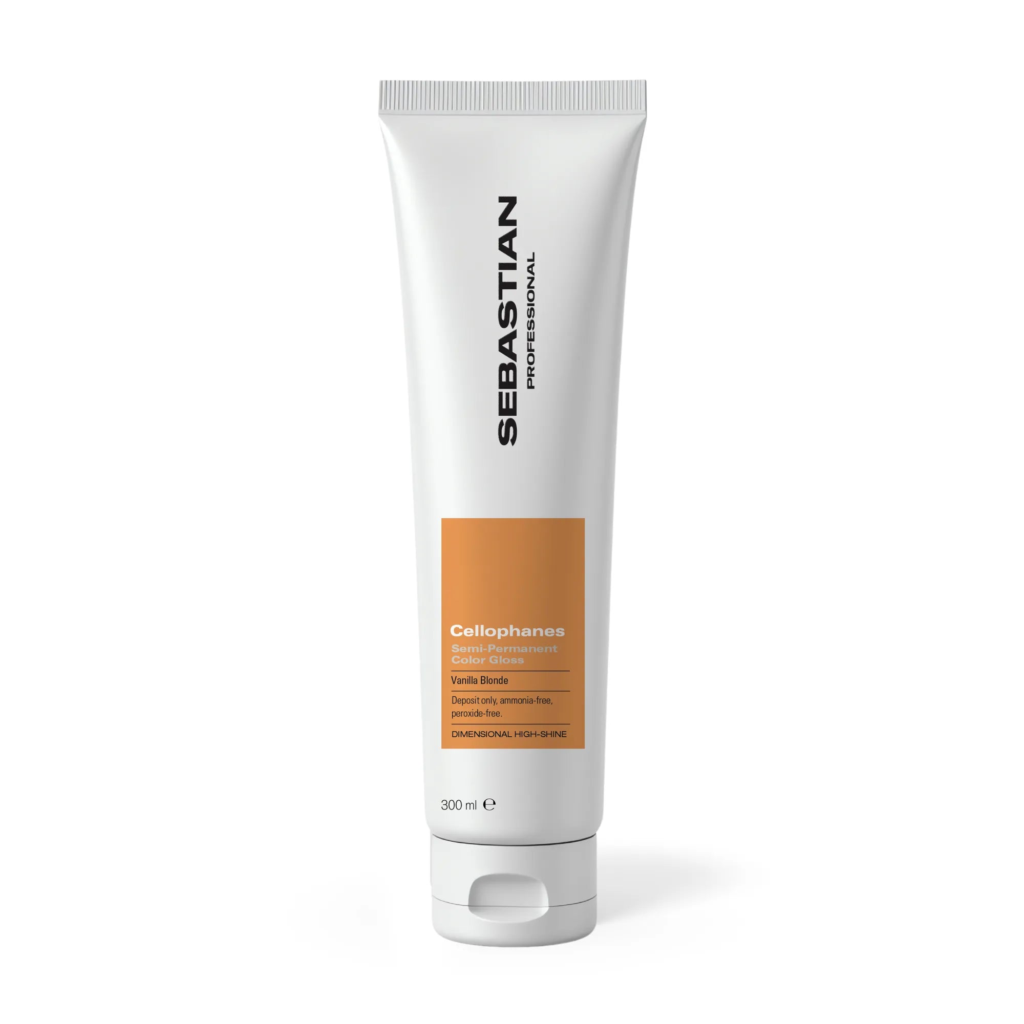 Traitement gloss couleur semi-permanent Sebastian Professional Cellophanes nuance Vanilla Blonde, sans ammoniaque et sans peroxyde pour une brillance élevée et un renforcement des cheveux 300ml.