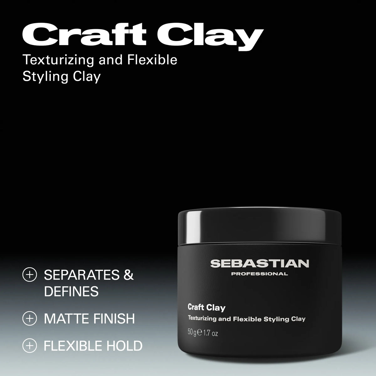 Sebastian Professional Craft Clay Argile Coiffante Texturisante et Flexible, 50g