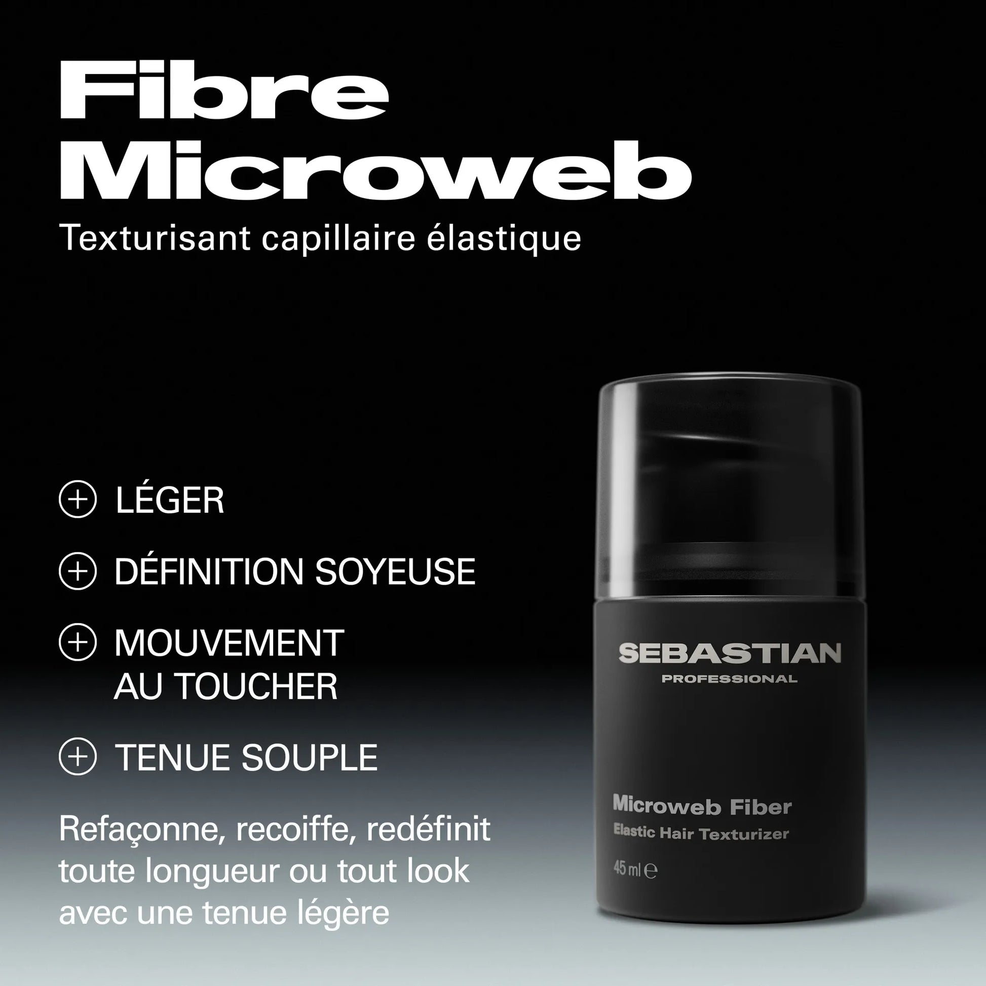 Sebastian Professional Microweb Fiber Elastic Hair Texturizer, 45ml.