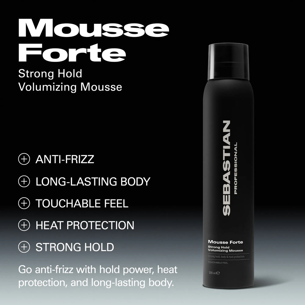 Sebastian Professional Mousse Forte Mousse Volumisante Tenue Forte, 200 ml.Sebastian Professional Mousse Forte Mousse Volumisante Tenue Forte, 200 ml.