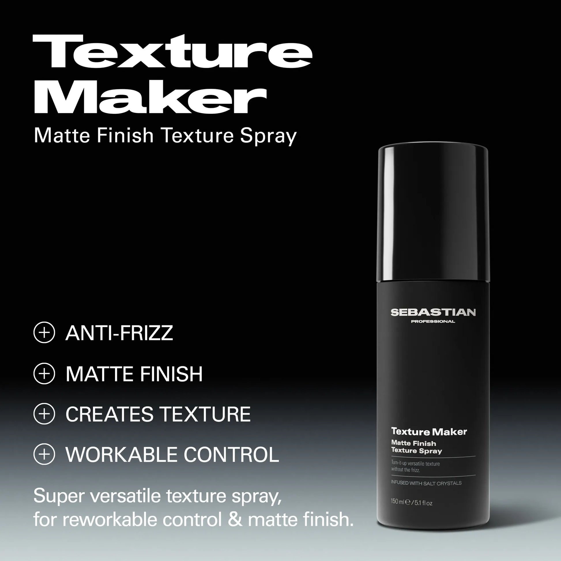 Sebastian Professional Texture Maker Spray Texturisant Fini Mat, 150 ml.
