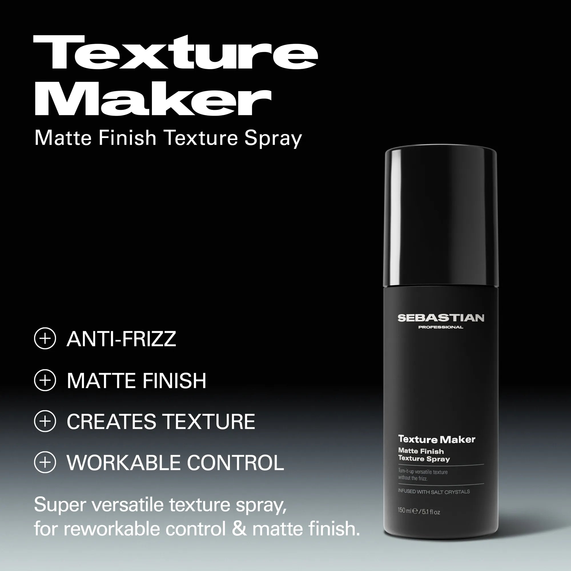 Sebastian Professional Texture Maker Spray Texturisant Fini Mat, 150 ml.