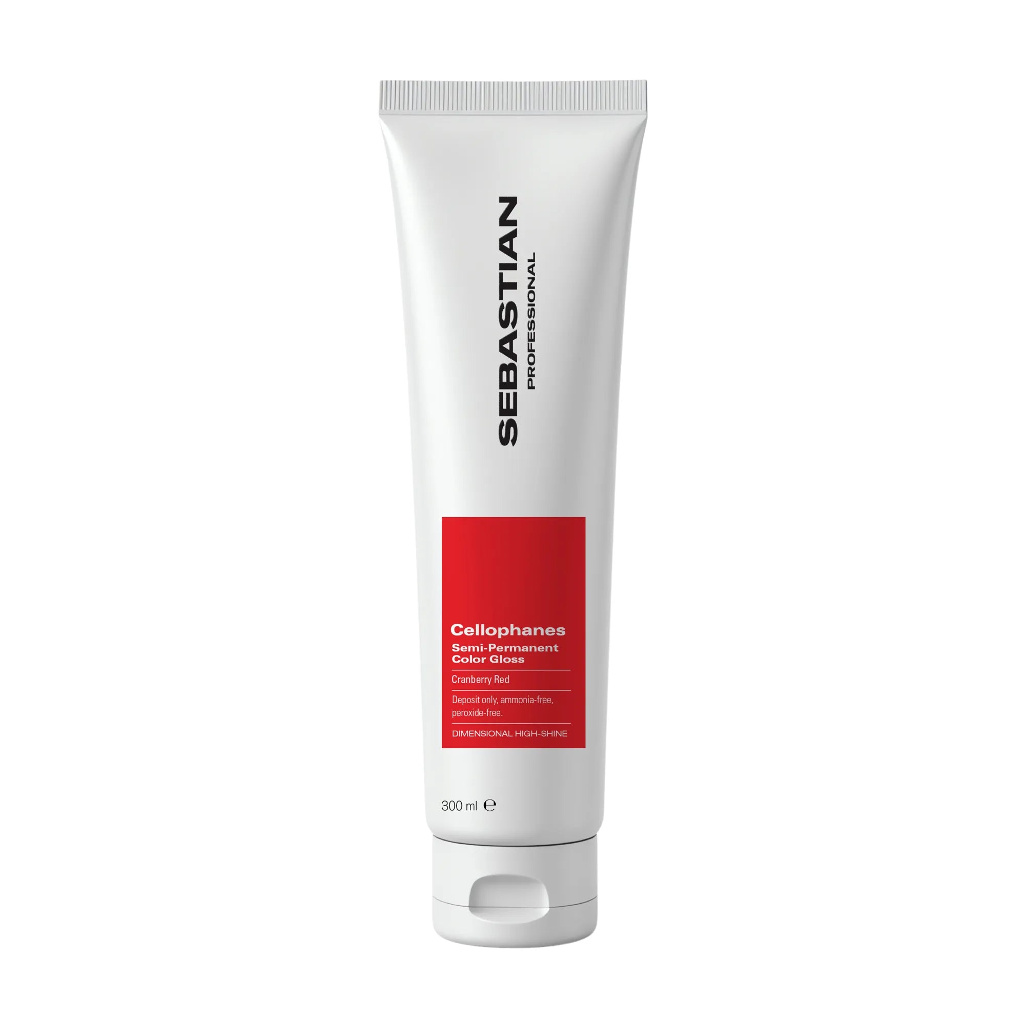 Traitement gloss couleur semi-permanent Sebastian Professional Cellophanes nuance Cranberry Red, sans ammoniaque et sans peroxyde pour une brillance élevée et un renforcement des cheveux 300ml.