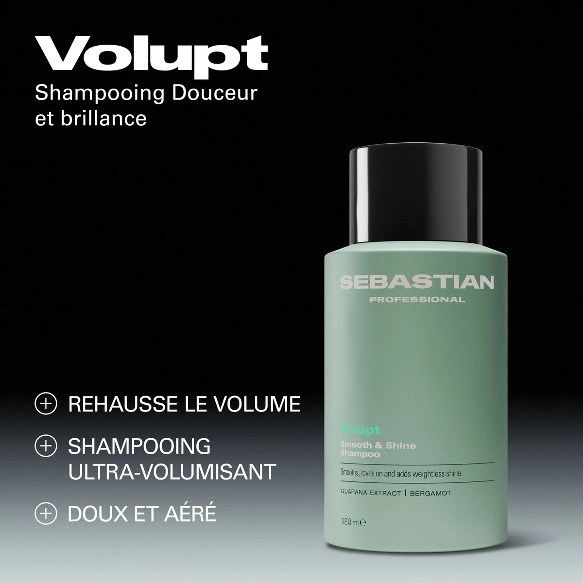 Sebastian Professional Volupt Smooth & Shine Shampooing Lissant et Brillant, 280 ml.