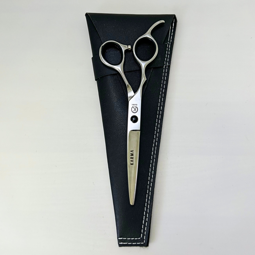 Karma Libra Lefty - Ciseau de coiffure-Ciseaux & lames||Scissors & Blades-EZ SCISSORS-Argent-Gaucher-5.5''-Gisèle produits de beauté