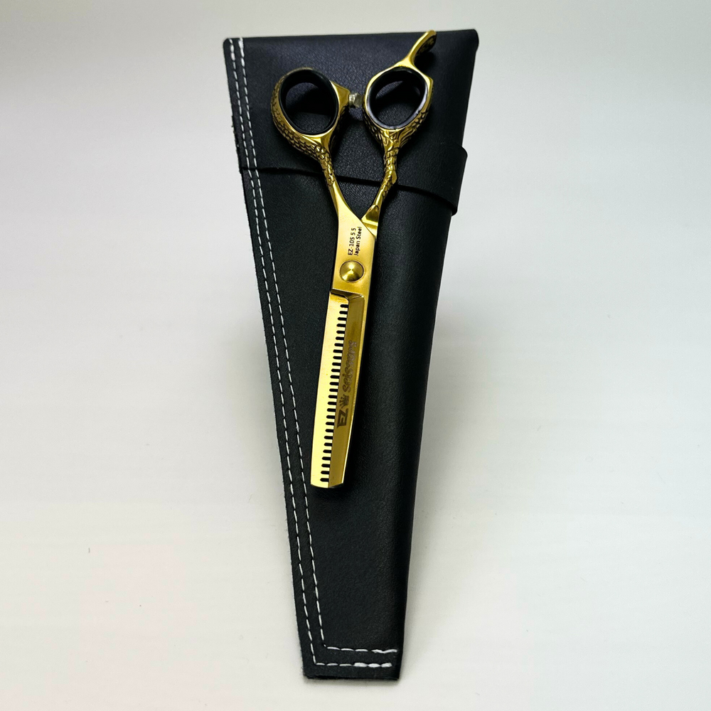 Dragon - Ciseau à amincisseur-Ciseaux & lames||Scissors & Blades-EZ SCISSORS-Gold-Droitier-5.5''-Gisèle produits de beauté