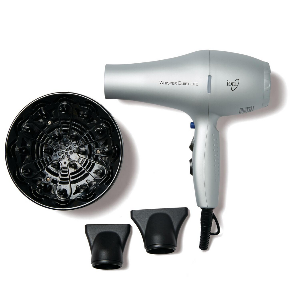 ION_Whisper Quiet Lite - Sèche cheveux professionnel de 1875 watts_Gris-_Gisèle produits de beauté