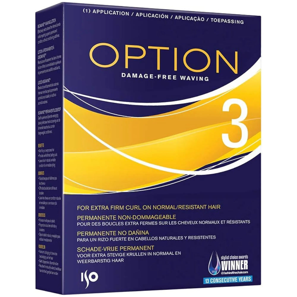 ISO  Option 3 permanente non dommageable, pour des boucles extra fermes sur les cheveux normaux et résistants.