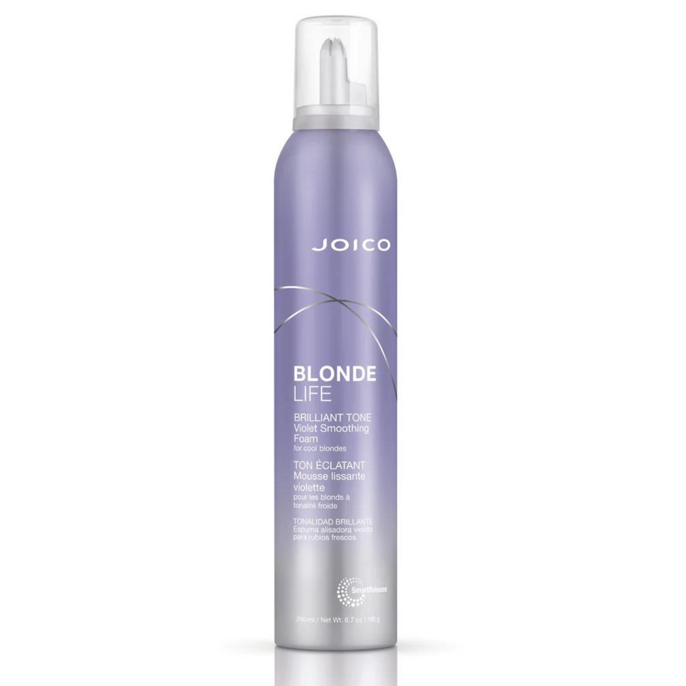 Joico Blonde Life 200 ml, Ton éclatant, mousse lissante violette pour les blonds à tonalité froide .