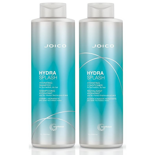Joico HydraSplash, format 1L, Duo shampooing et revitalisant pour les cheveux moyens,fins et secs