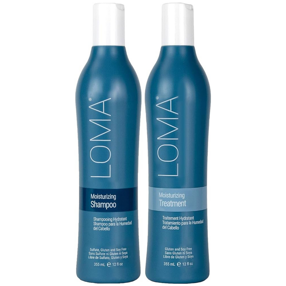 Loma Duo Shampooing et  Revitalisant  Hydratant, sans sulfate, ni gluten, ni soya, format 355ml.