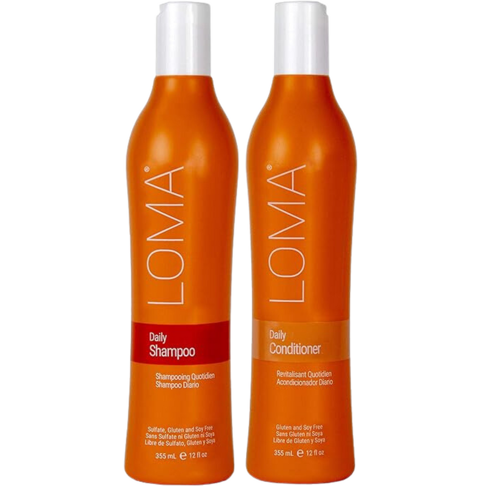 Loma Duo Shampooing et Revitalisant  Quotidien, sans sulfate, ni gluten, ni soya, format 355ml.