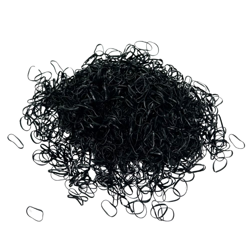 Mini élastique à cheveux-Pinces, élastiques et bandeaux||Clips, Elastics & Headbands-GISÈLE-Noir-1000 pcs-Gisèle produits de beauté