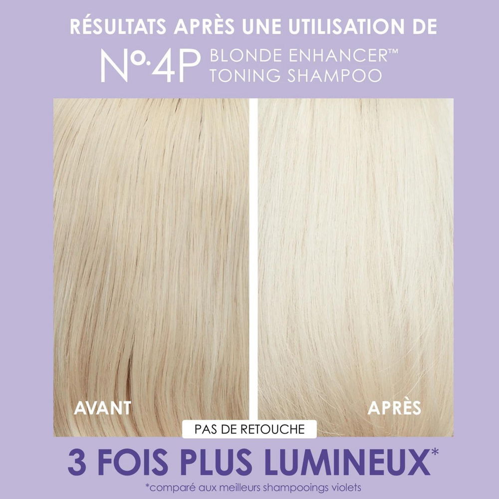 OLAPLEX_No.4P Shampooing tonifiant et rehausseur de blond Blonde Enhancer_250ml-_Gisèle produits de beauté