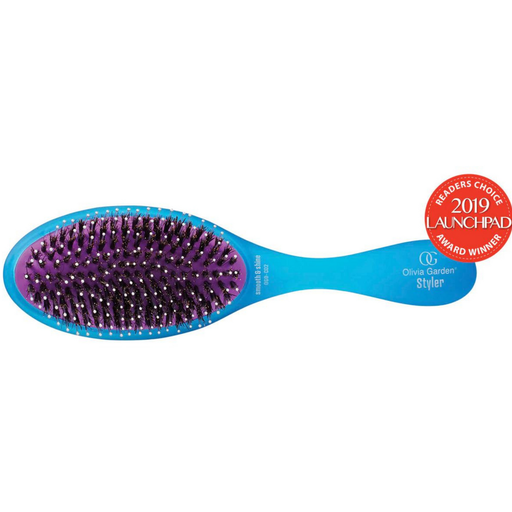 OLIVIA GARDEN_Brosse Detangler_Lissage & Brillance OGD-C02 Bleu-_Gisèle produits de beauté