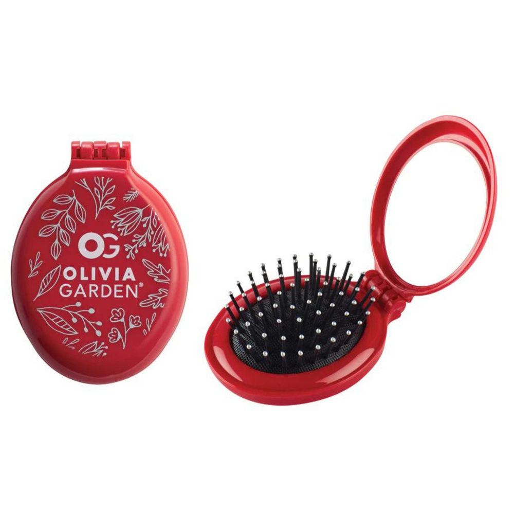 OLIVIA GARDEN_Holiday Duo - Brosse miroir de poche_Canneberge-_Gisèle produits de beauté