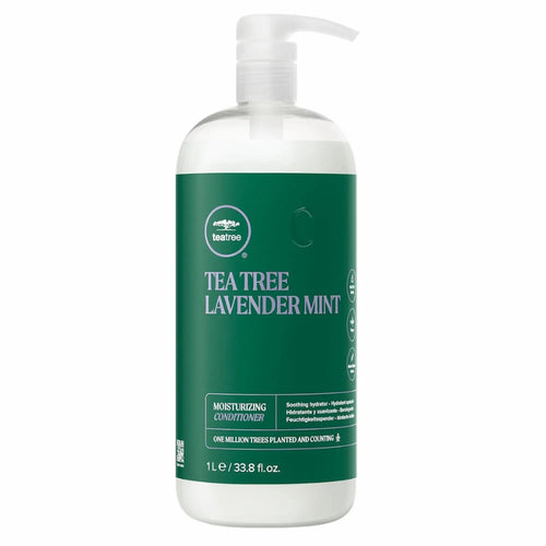 Bouteille verte de 1L du revitalisant hydratant tea tree lavender mint de la marque Paul Mitchell.