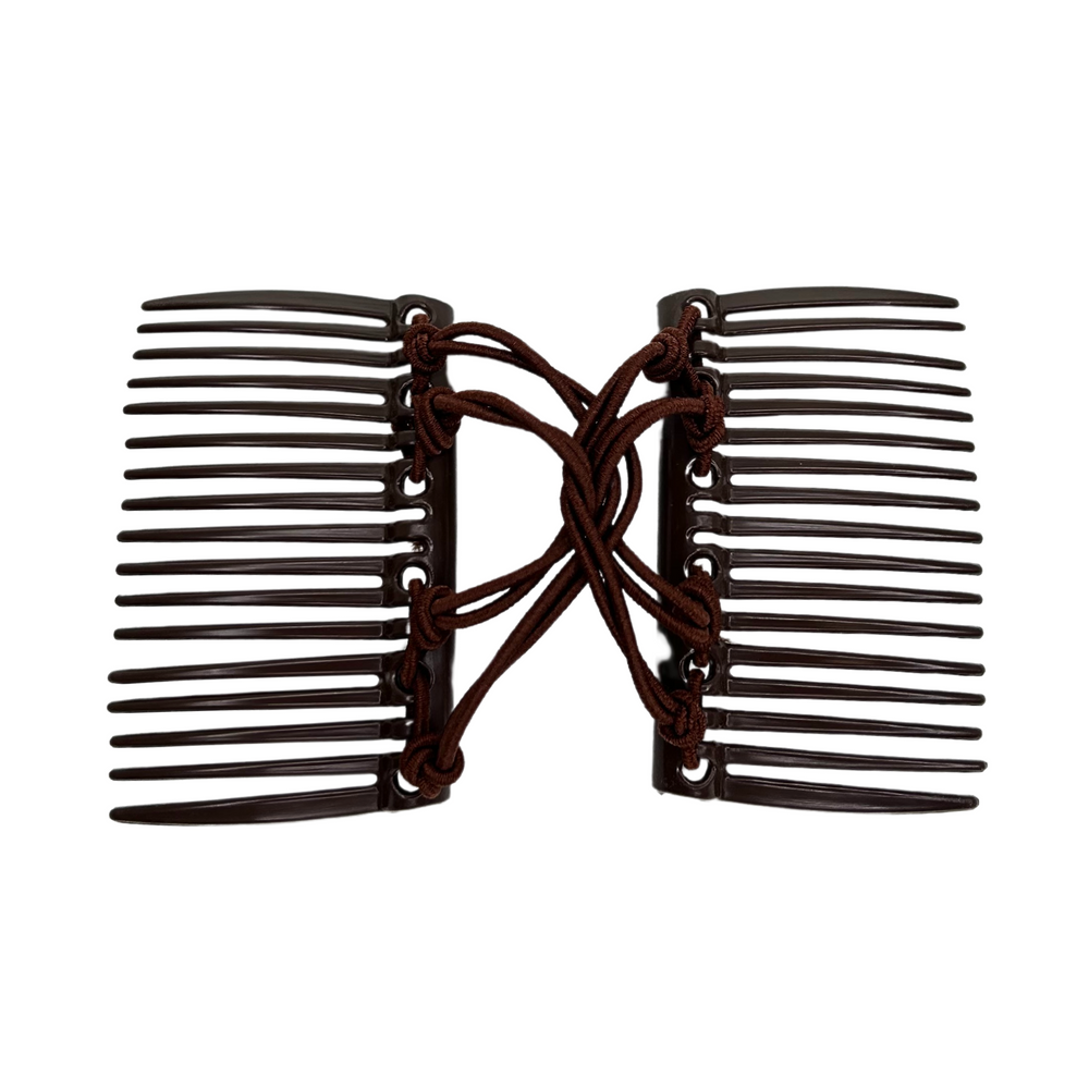 Peigne à cheveux-Pinces, élastiques et bandeaux||Clips, Elastics & Headbands-GISÈLE-Carré 17 dents-Brun-Gisèle produits de beauté