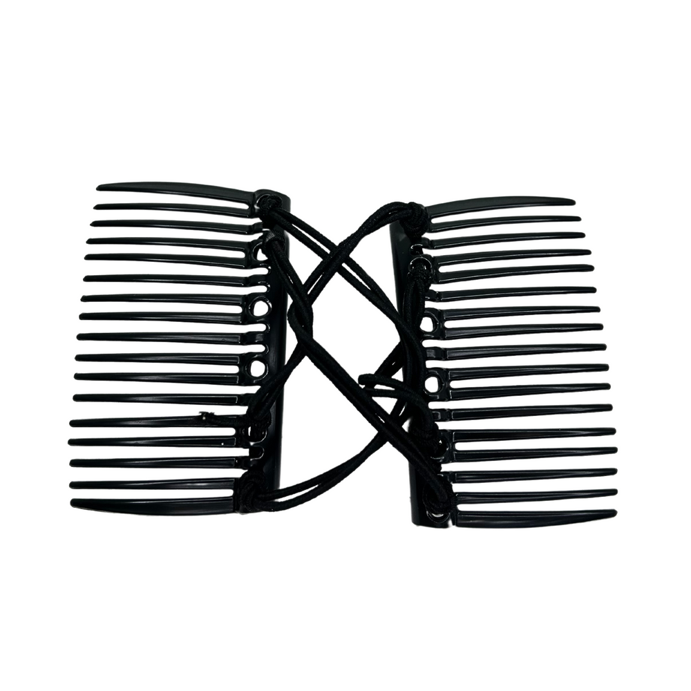 Peigne à cheveux-Pinces, élastiques et bandeaux||Clips, Elastics & Headbands-GISÈLE-Carré 17 dents-Noir-Gisèle produits de beauté