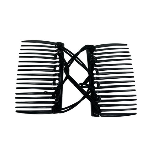 Peigne à cheveux-Pinces, élastiques et bandeaux||Clips, Elastics & Headbands-GISÈLE-Carré 17 dents-Noir-Gisèle produits de beauté