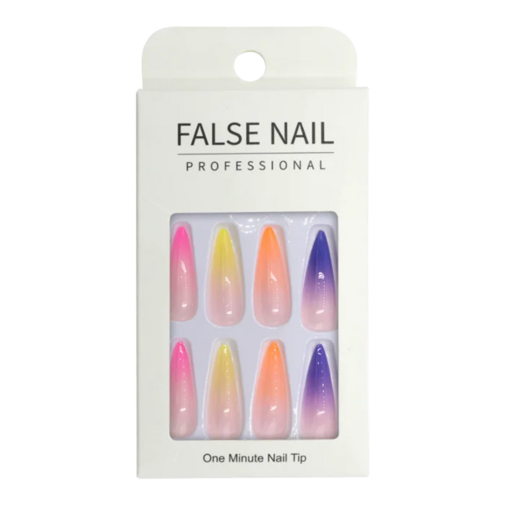 Press-On Nails - Prothèse ongles-Outils et accessoires d'ongles||Nails, Tools and Accessories-ONGLES D'OR-24 unités-Stiletto-Dégradé-Gisèle produits de beauté