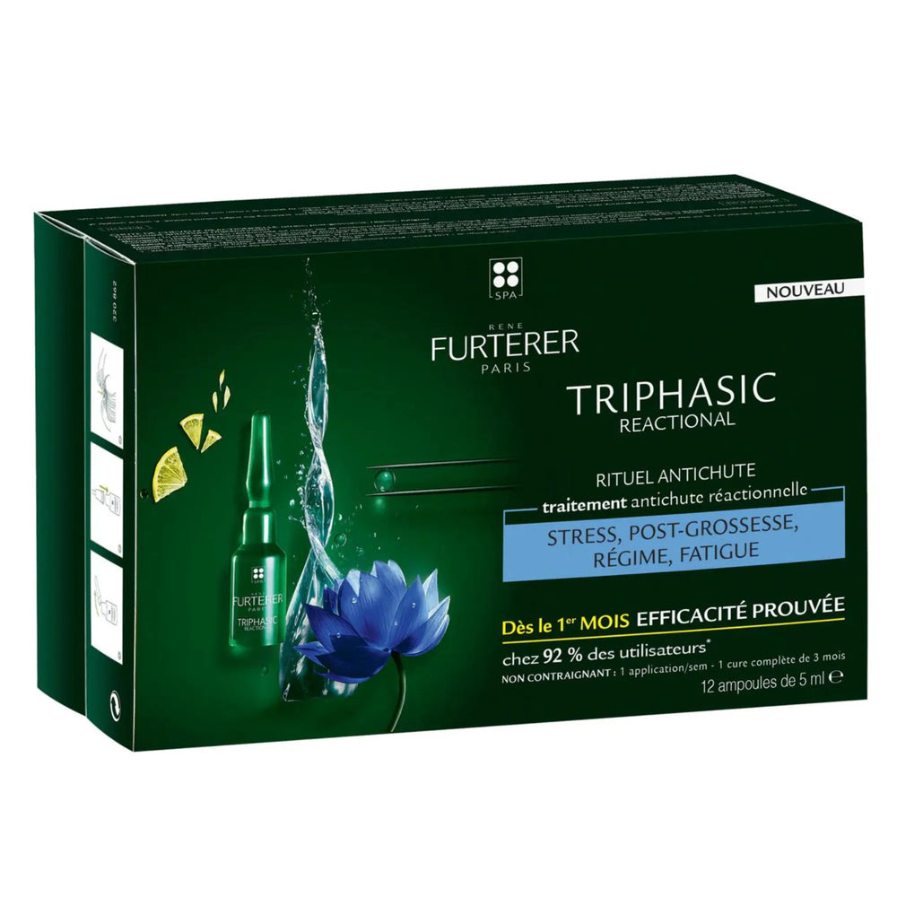 Triphasic - Rituel perte de densité réactionnelle (12 ampoules)-Dégarnissage et perte de cheveux||Hair Loss & Thinning-RENE FURTERER-[Format]