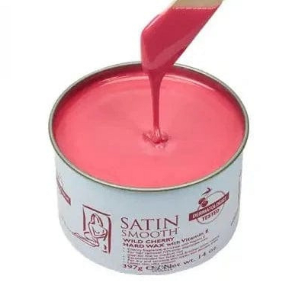 SATIN SMOOTH_Cire dure arôme cerise sauvage à la vitamine E - SANS bande_397g-_Gisèle produits de beauté