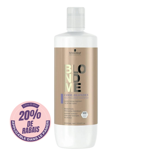 SCHWARZKOPF PROFESSIONNEL_Blonde Me Cool Blondes - Shampooing neutralisant blonds froids_1L-_Gisèle produits de beauté